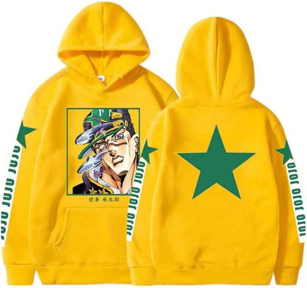 Unisex Kujo Jotaro Hoodie Jonathan Joseph Sweatshirt Pullover JoJo Long Sleeve Anime Hoodie