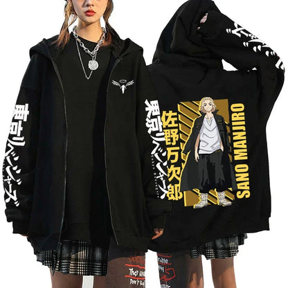 Anime Tokyo Revengers Hoodies Spring/autumn Hood Sweatshirts MIKEY Zipup Jackets Streetwear Hoodie Y2k Sweatshirt for Men Women