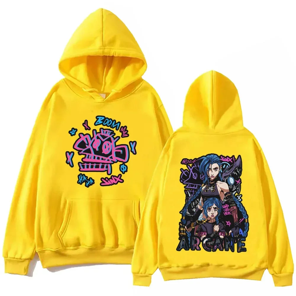 Hot Anime Arcane Hoodie Harajuku Hip Hop Pullover Tops Sweatshirt Fans Gift Streetwear Women/Men Sweatshirts Pullovers Hooded