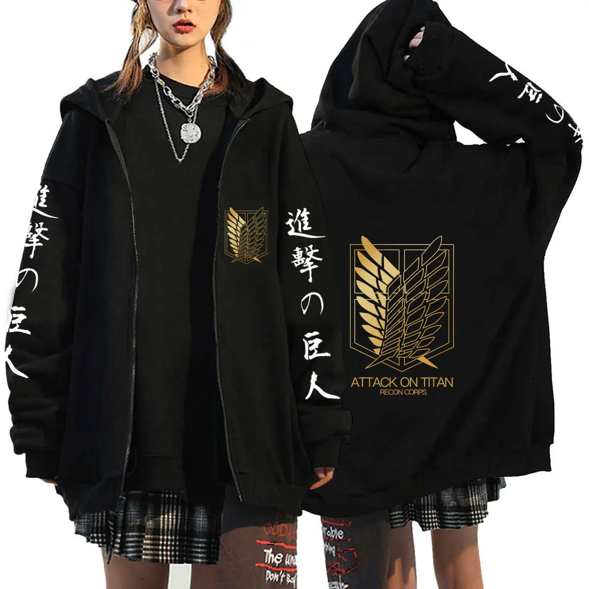 New Anime Attack on Titan Hoodie Zip Up Hoodies Sweatshirts Levi Ackerman Shingeki No Kyojin Hoodie Men Sportswear Cosplay Cloth