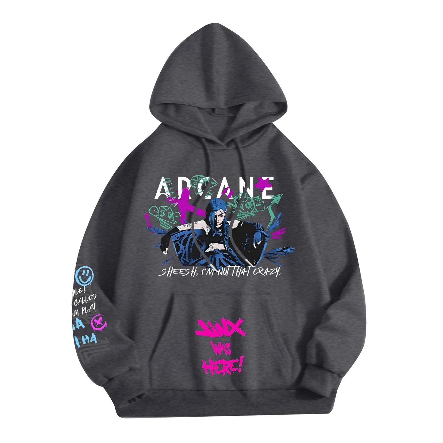 Hot Anime Arcane Hoodie Arcane Jinx Graphic Printing Sweatshirts harajuku Long Sleeve Sudaderas Unisex High Street Pullover