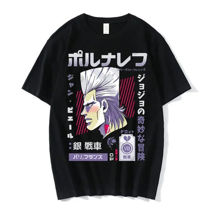 Anime Jojo Bizarre Adventure Graphic Men‘s T-Shirt Women Fashion Short Sleeve Casual Tops Cotton Oversize Tops Streetwear