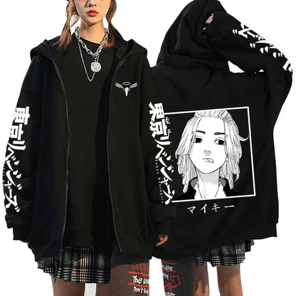 Anime Tokyo Revengers Hoodies Spring/autumn Hood Sweatshirts MIKEY Zipup Jackets Streetwear Hoodie Y2k Sweatshirt for Men Women