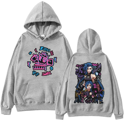 Hot Anime Arcane Hoodie Harajuku Hip Hop Pullover Tops Sweatshirt Fans Gift Streetwear Women/Men Sweatshirts Pullovers Hooded