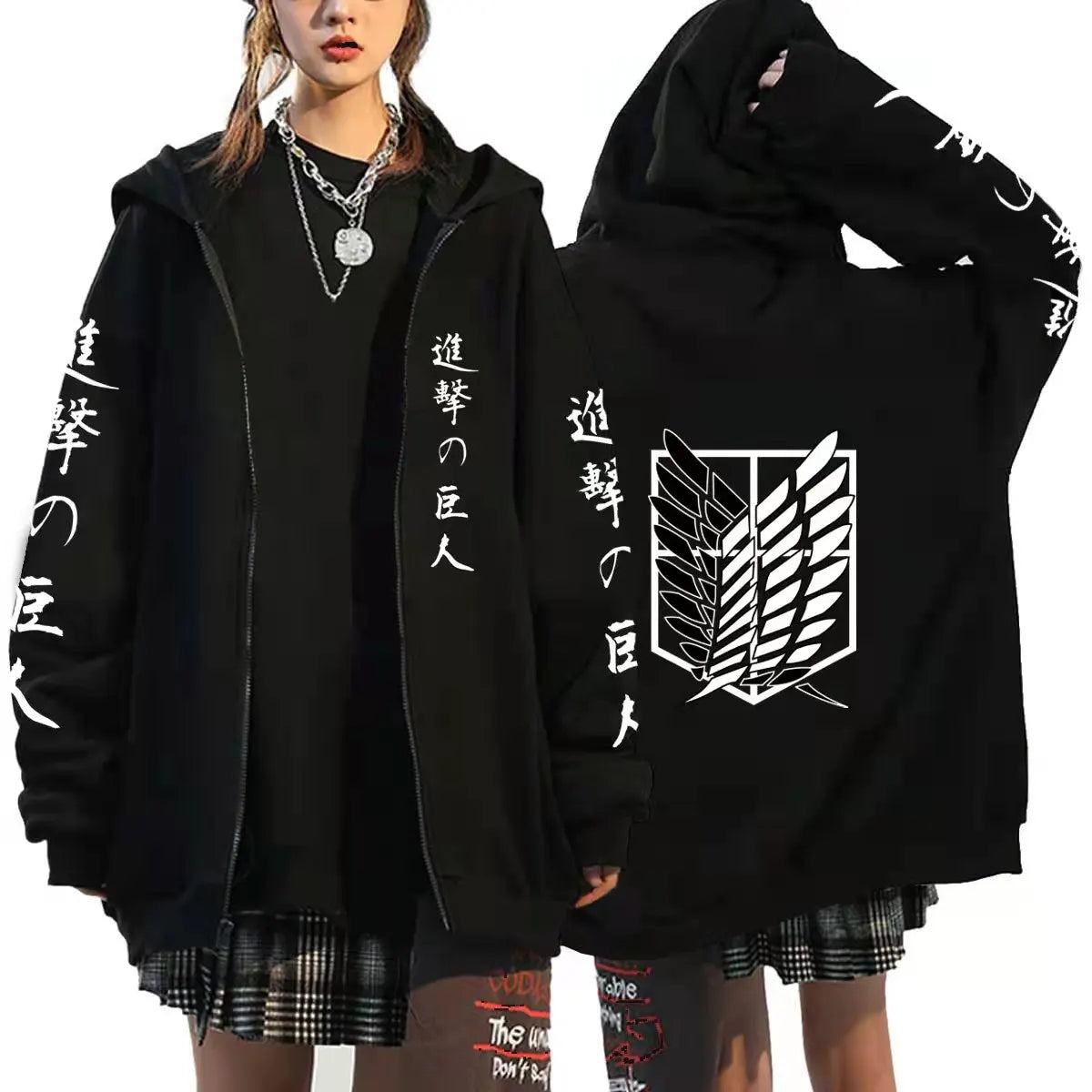 New Anime Attack on Titan Hoodie Zip Up Hoodies Sweatshirts Levi Ackerman Shingeki No Kyojin Hoodie Men Sportswear Cosplay Cloth