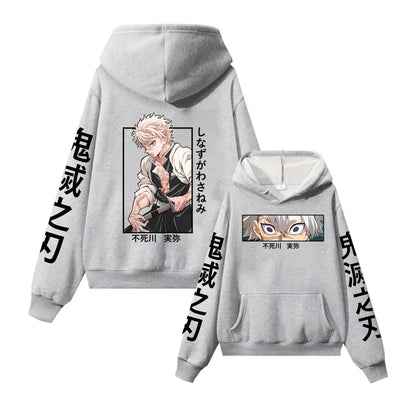 Anime Hoodie Sanemi Shinazugawa Long Sleeve Hip Hop Pullover Demon Slayer Cosplay Costume