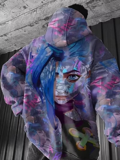 Popular Arcane League Jinx 3d Print Hoodie Men Women Fashion Anime Hoodies Sweatshirt Coat Women Sweat Men Clothes New Tracksuit