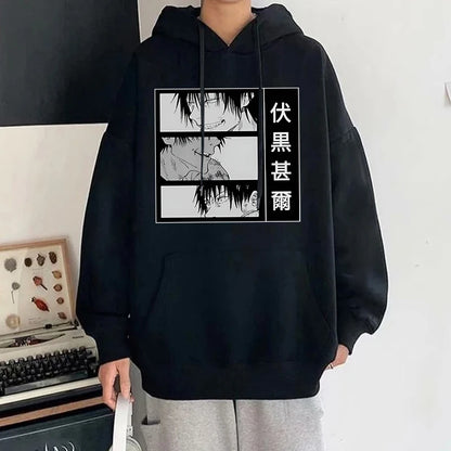 Anime Fushiguro Toji Printed Long Sleeve Pullover Hoodies For Women And Men Couple Casual Sweatshirts  Plus Size Hoodies