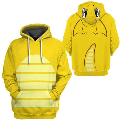 Pikachu Hooded Sweatshirt for Children Adult Pokemon Cartoon Print Hooded Sweatshirt for Men and Women Fall Winter Warm Coat