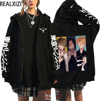 Anime Tokyo Revengers Hoodies Spring/autumn Hood Sweatshirts MIKEY Zipup Jackets Streetwear Hoodie Y2k Sweatshirt for Men Women