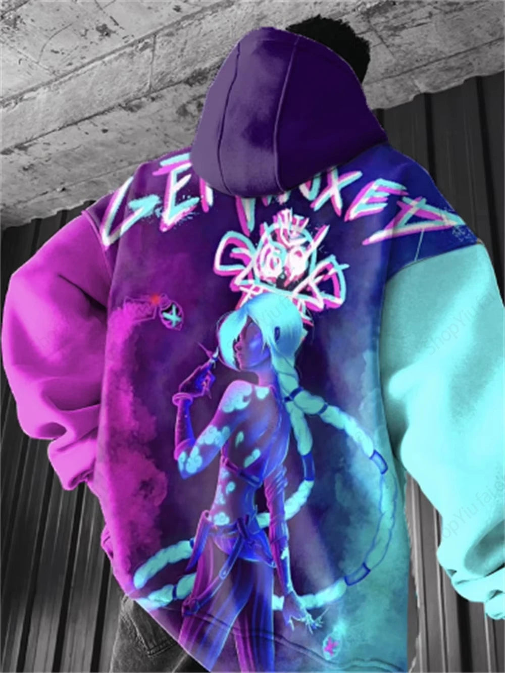 Anime Arcane League Jinx 3d Print Graphic Hoodies Men Fashion Oversize Hoodie Boy Coat Women Sweat Moletom Men Clothes Tracksuit