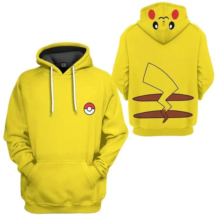 Pokemon Hoodies for Children Anime Elf Pikachu Peripheral Two-dimensional 3D Printed Sweatshirts, The Best Gift