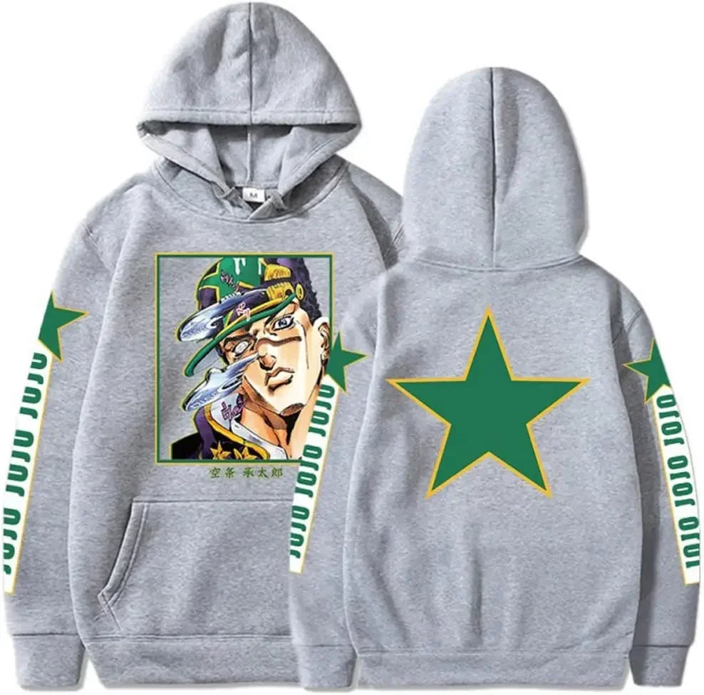 Unisex Kujo Jotaro Hoodie Jonathan Joseph Sweatshirt Pullover JoJo Long Sleeve Anime Hoodie