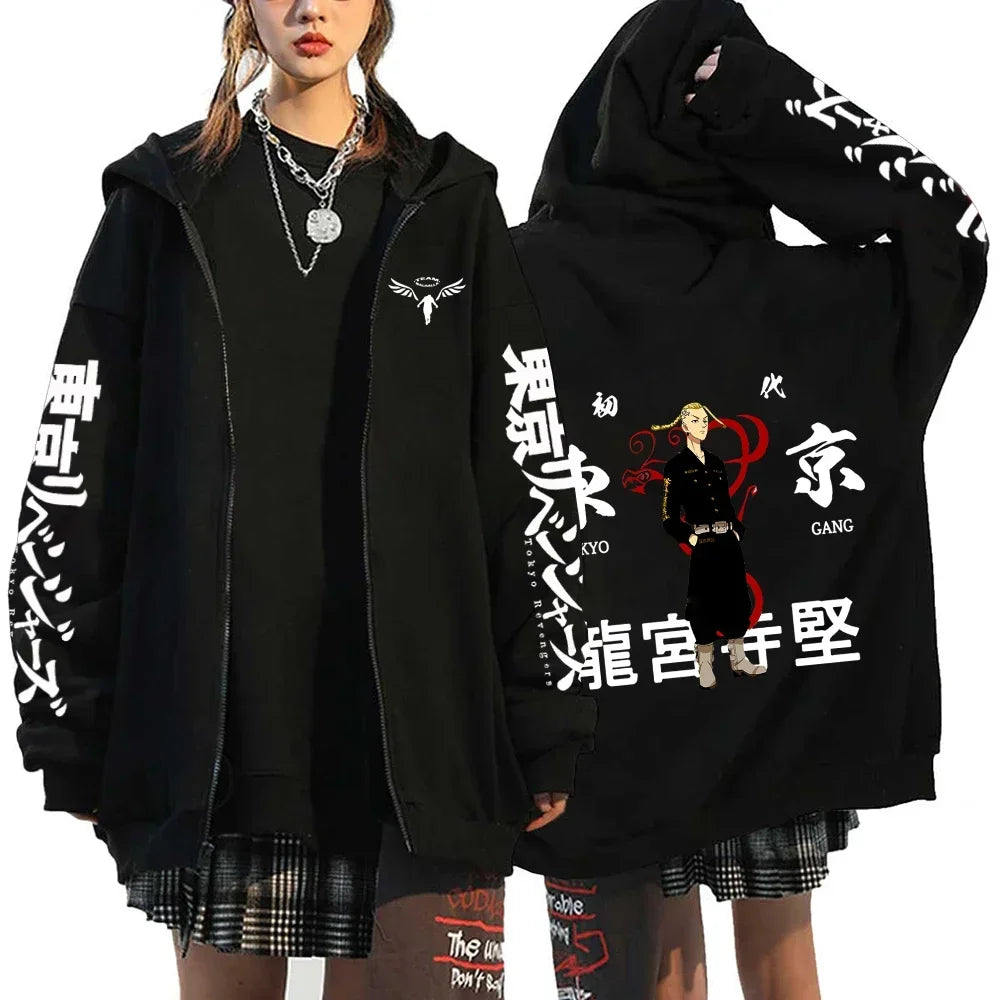 Anime Tokyo Revengers Hoodies Spring/autumn Hood Sweatshirts MIKEY Zipup Jackets Streetwear Hoodie Y2k Sweatshirt for Men Women