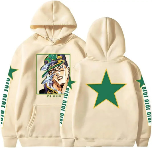 Unisex Kujo Jotaro Hoodie Jonathan Joseph Sweatshirt Pullover JoJo Long Sleeve Anime Hoodie