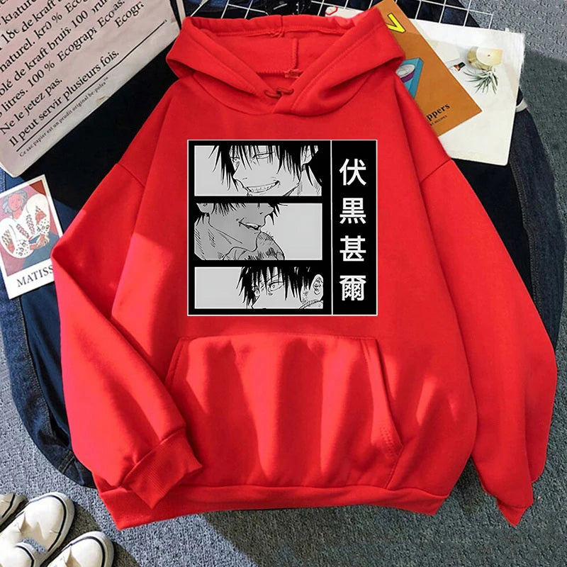 Anime Fushiguro Toji Printed Long Sleeve Pullover Hoodies For Women And Men Couple Casual Sweatshirts  Plus Size Hoodies