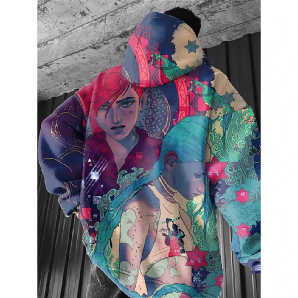 Popular Arcane League Jinx 3d Print Hoodie Men Women Fashion Anime Hoodies Sweatshirt Coat Women Sweat Men Clothes New Tracksuit