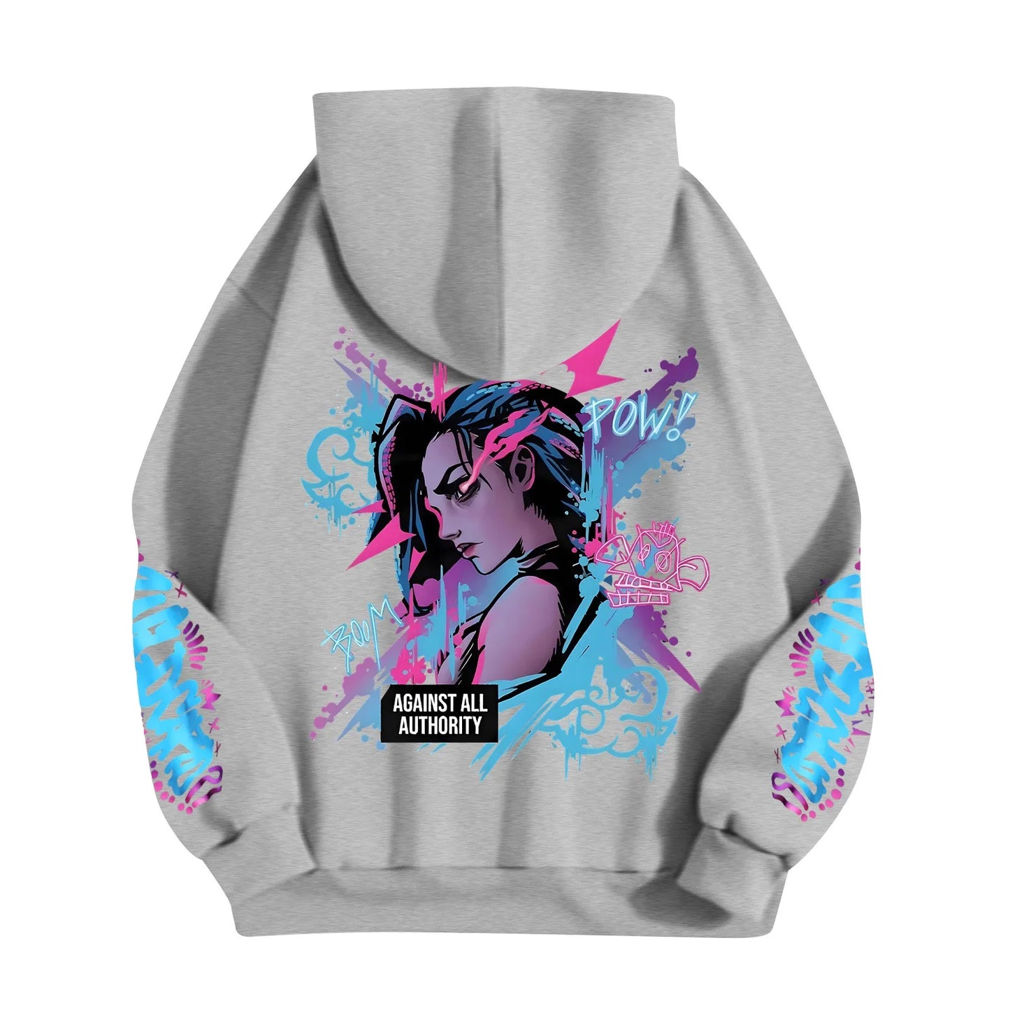 Y2k Arcane Jinx Cute Hooded Anime Print Harajuku Kawaii Sweatshirt Long-sleeved Cartoon Fleece Clothes Moletom Fashion Pullovers