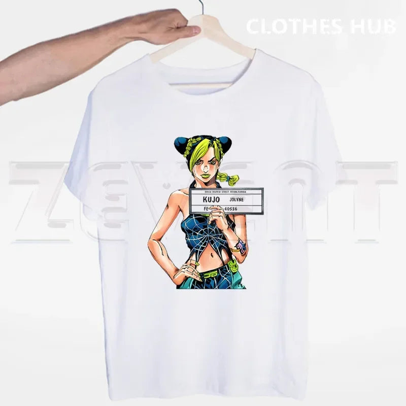 JoJo Bizarre Adventure Stone Ocean Steel Ball Run JoJo Lion Men T Shirt O-neck Casual Summer T-shirt Man Woman Tees Tops