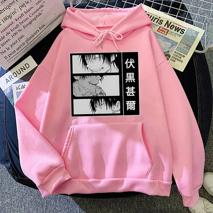 Anime Fushiguro Toji Printed Long Sleeve Pullover Hoodies For Women And Men Couple Casual Sweatshirts  Plus Size Hoodies