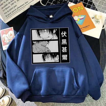 Anime Fushiguro Toji Printed Long Sleeve Pullover Hoodies For Women And Men Couple Casual Sweatshirts  Plus Size Hoodies