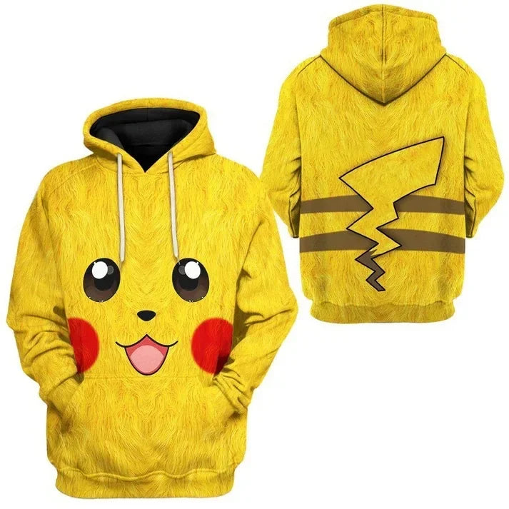 Pokemon Hoodies for Children Anime Elf Pikachu Peripheral Two-dimensional 3D Printed Sweatshirts, The Best Gift