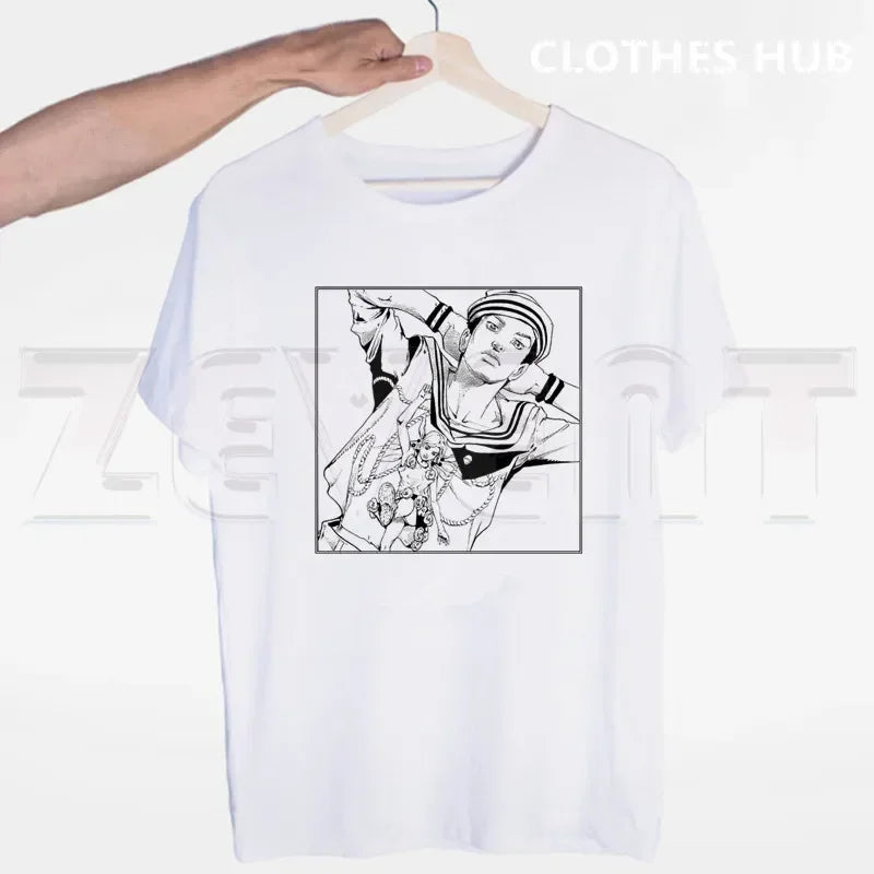 JoJo Bizarre Adventure Stone Ocean Steel Ball Run JoJo Lion Men T Shirt O-neck Casual Summer T-shirt Man Woman Tees Tops