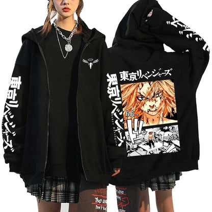 Anime Tokyo Revengers Hoodies Spring/autumn Hood Sweatshirts MIKEY Zipup Jackets Streetwear Hoodie Y2k Sweatshirt for Men Women