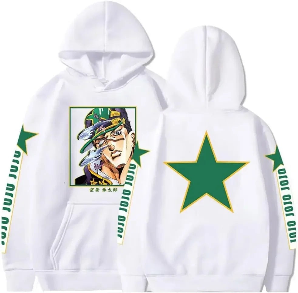 Unisex Kujo Jotaro Hoodie Jonathan Joseph Sweatshirt Pullover JoJo Long Sleeve Anime Hoodie