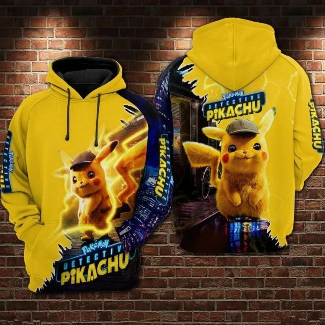 Pokemon Hoodies for Children Anime Elf Pikachu Peripheral Two-dimensional 3D Printed Sweatshirts, The Best Gift