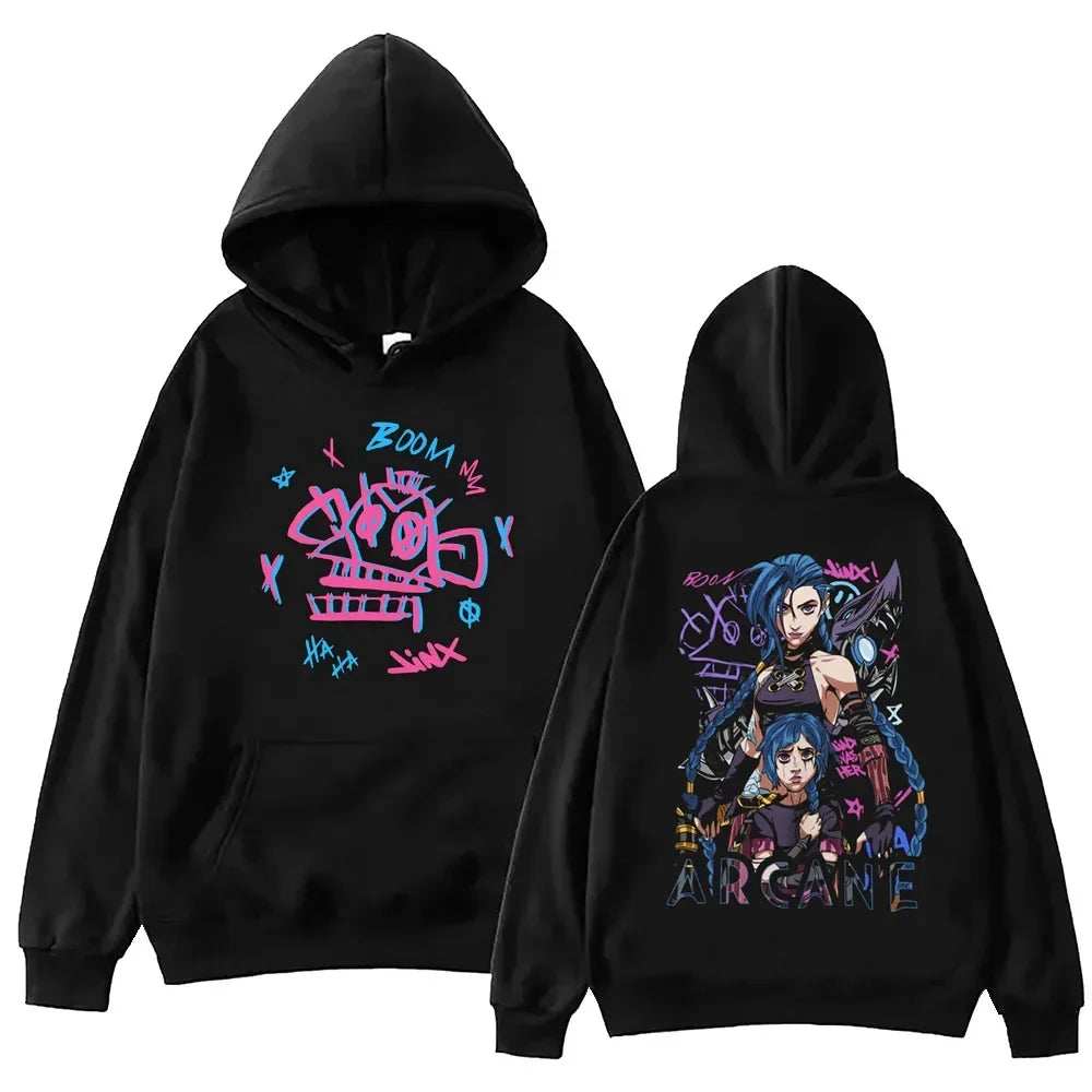 Hot Anime Arcane Hoodie Harajuku Hip Hop Pullover Tops Sweatshirt Fans Gift Streetwear Women/Men Sweatshirts Pullovers Hooded