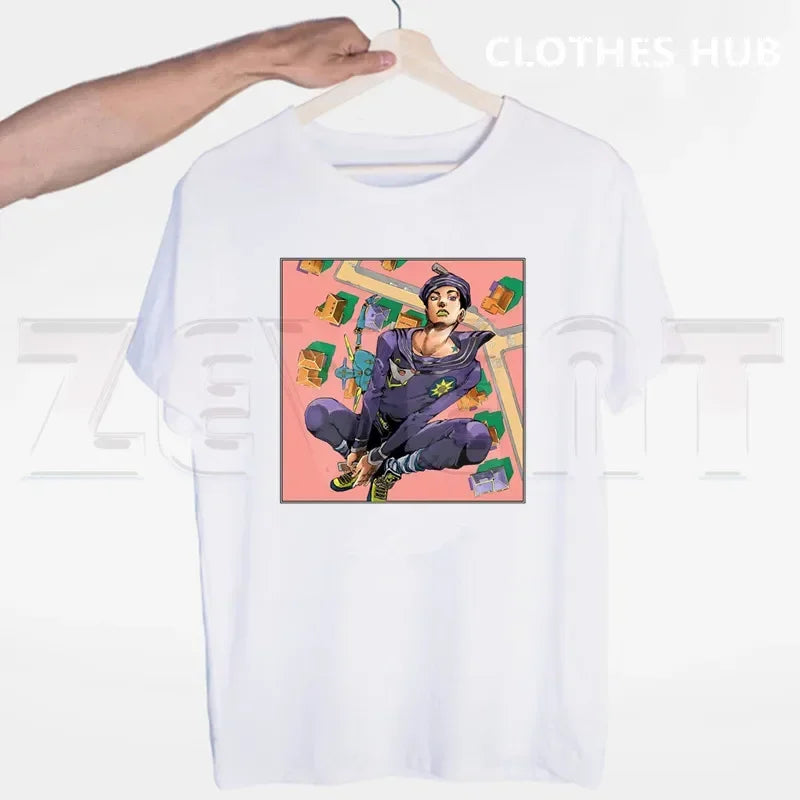 JoJo Bizarre Adventure Stone Ocean Steel Ball Run JoJo Lion Men T Shirt O-neck Casual Summer T-shirt Man Woman Tees Tops