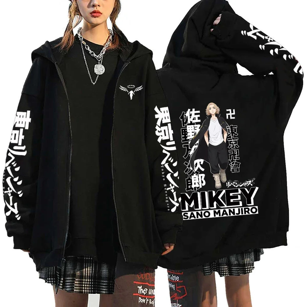 Anime Tokyo Revengers Hoodies Spring/autumn Hood Sweatshirts MIKEY Zipup Jackets Streetwear Hoodie Y2k Sweatshirt for Men Women