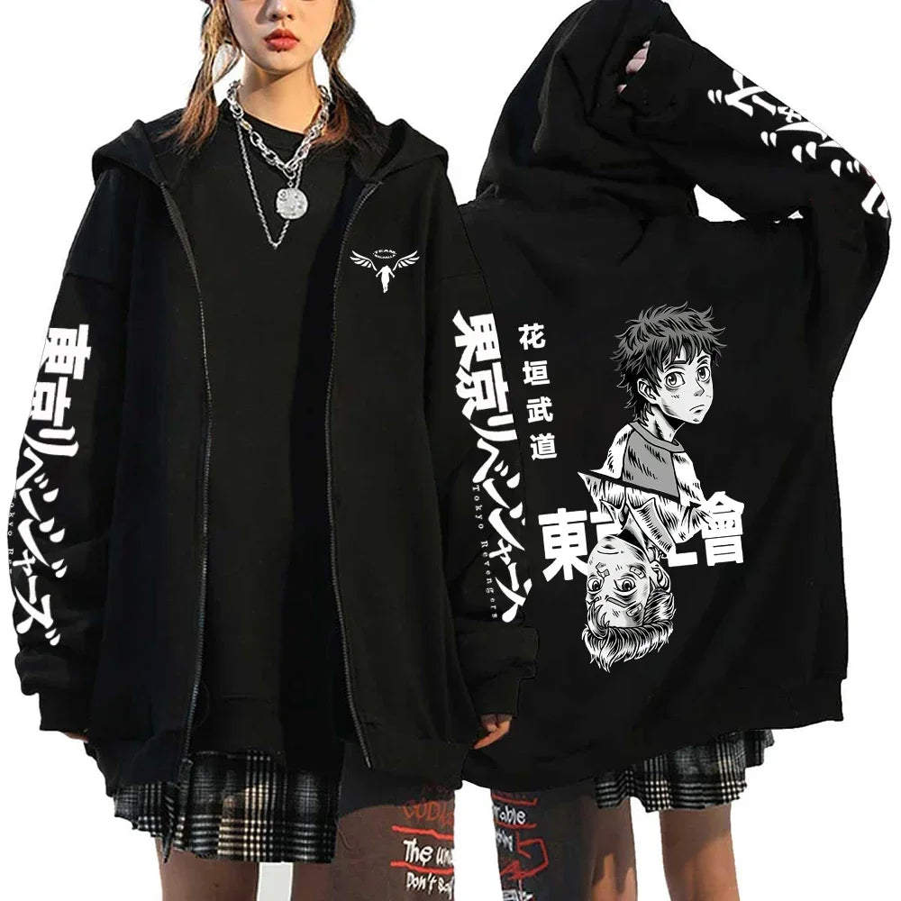 Anime Tokyo Revengers Hoodies Spring/autumn Hood Sweatshirts MIKEY Zipup Jackets Streetwear Hoodie Y2k Sweatshirt for Men Women