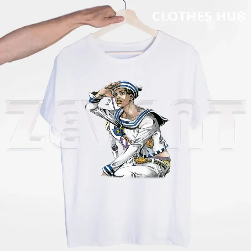 JoJo Bizarre Adventure Stone Ocean Steel Ball Run JoJo Lion Men T Shirt O-neck Casual Summer T-shirt Man Woman Tees Tops