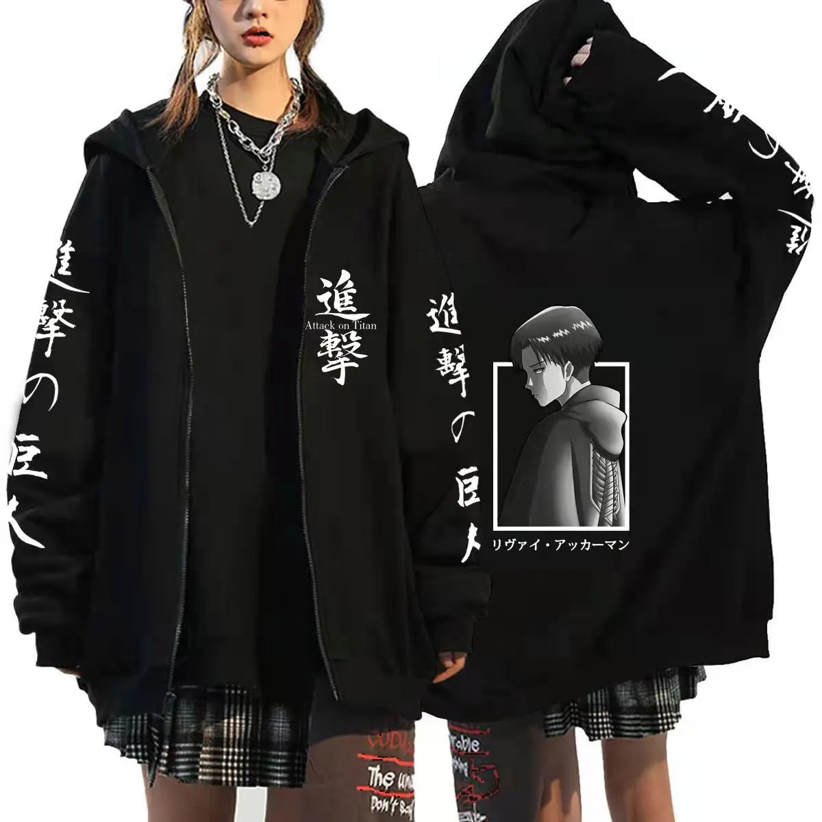 New Anime Attack on Titan Hoodie Zip Up Hoodies Sweatshirts Levi Ackerman Shingeki No Kyojin Hoodie Men Sportswear Cosplay Cloth