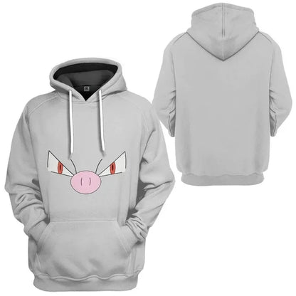 Pikachu Hooded Sweatshirt for Children Adult Pokemon Cartoon Print Hooded Sweatshirt for Men and Women Fall Winter Warm Coat