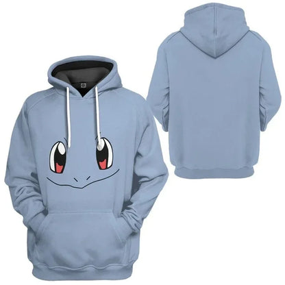 Pikachu Hooded Sweatshirt for Children Adult Pokemon Cartoon Print Hooded Sweatshirt for Men and Women Fall Winter Warm Coat