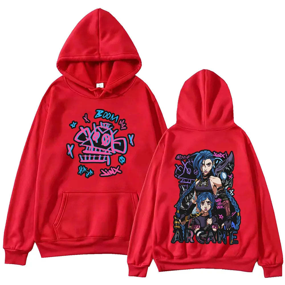 Hot Anime Arcane Hoodie Harajuku Hip Hop Pullover Tops Sweatshirt Fans Gift Streetwear Women/Men Sweatshirts Pullovers Hooded