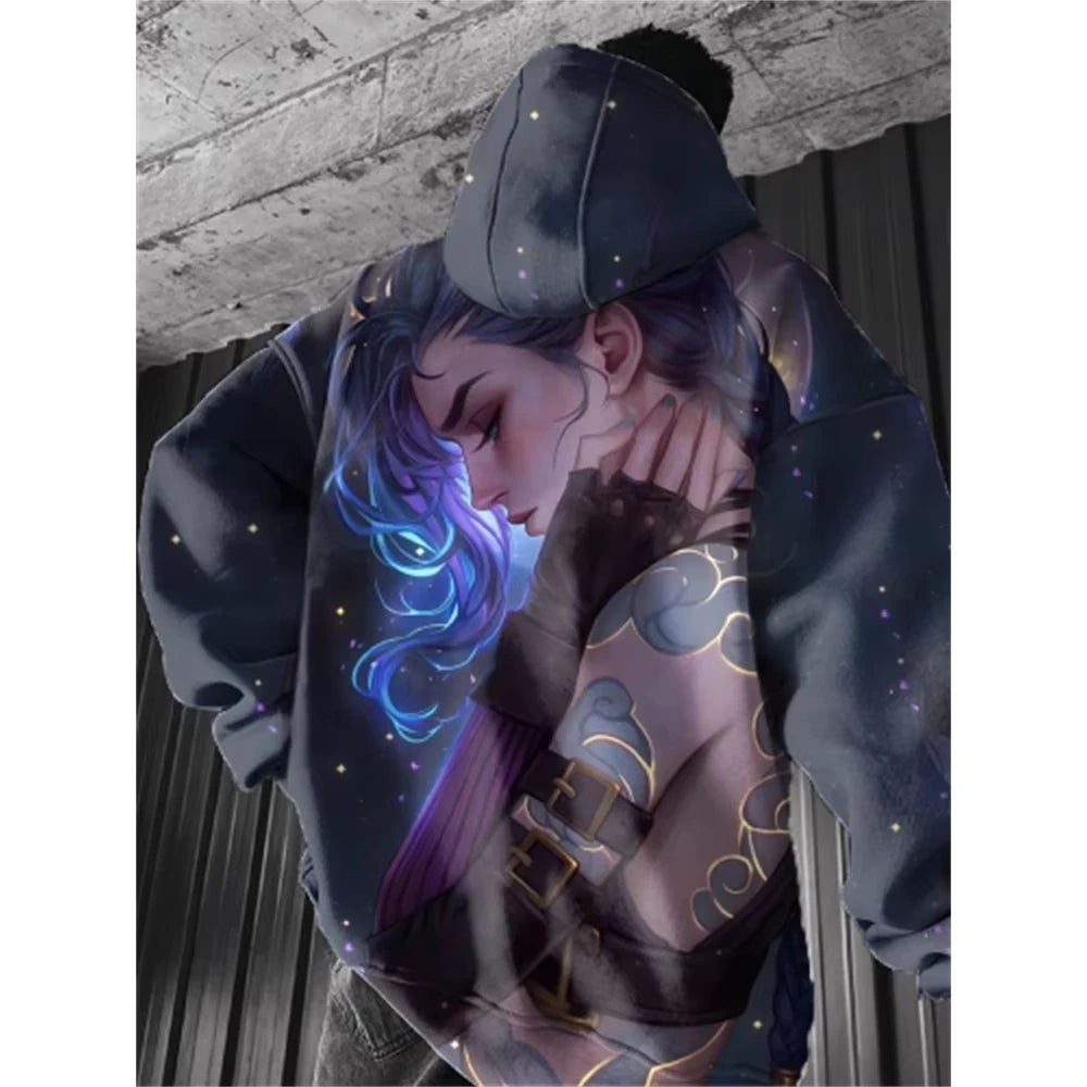 Popular Arcane League Jinx 3d Print Hoodie Men Women Fashion Anime Hoodies Sweatshirt Coat Women Sweat Men Clothes New Tracksuit