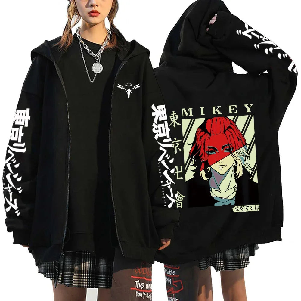 Anime Tokyo Revengers Hoodies Spring/autumn Hood Sweatshirts MIKEY Zipup Jackets Streetwear Hoodie Y2k Sweatshirt for Men Women