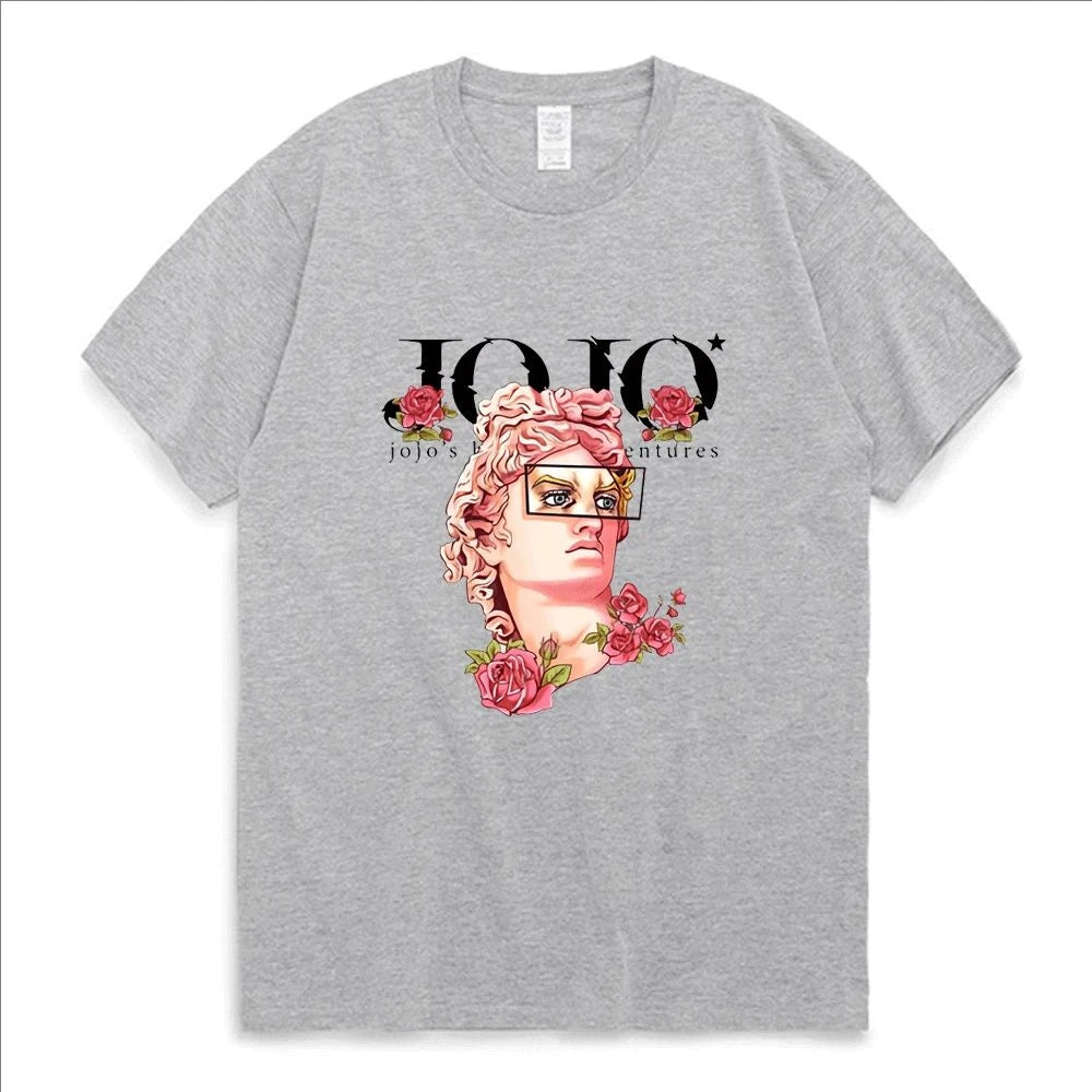 Japanese Jojo Bizarre Adventure Print Graphic T Shirt Men Women Leisure Quality Cotton Short Sleeve T Shirt Summer Tops Clothing