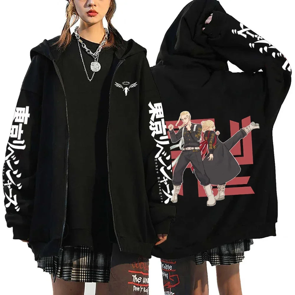 Anime Tokyo Revengers Hoodies Spring/autumn Hood Sweatshirts MIKEY Zipup Jackets Streetwear Hoodie Y2k Sweatshirt for Men Women