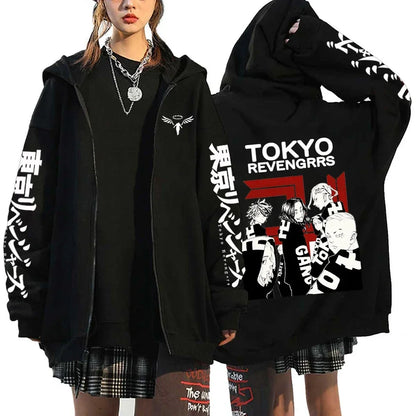 Anime Tokyo Revengers Hoodies Spring/autumn Hood Sweatshirts MIKEY Zipup Jackets Streetwear Hoodie Y2k Sweatshirt for Men Women