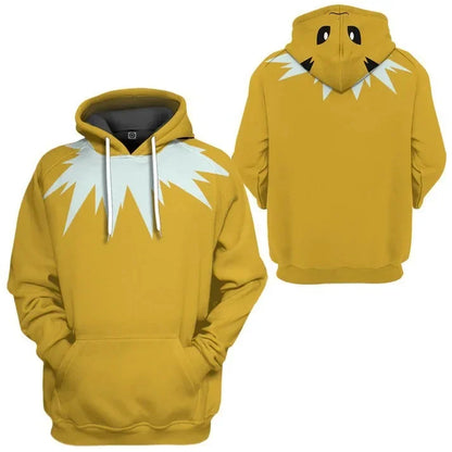 Pikachu Hooded Sweatshirt for Children Adult Pokemon Cartoon Print Hooded Sweatshirt for Men and Women Fall Winter Warm Coat