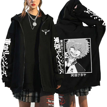 Anime Tokyo Revengers Hoodies Spring/autumn Hood Sweatshirts MIKEY Zipup Jackets Streetwear Hoodie Y2k Sweatshirt for Men Women