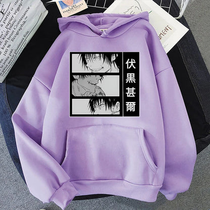 Anime Fushiguro Toji Printed Long Sleeve Pullover Hoodies For Women And Men Couple Casual Sweatshirts  Plus Size Hoodies