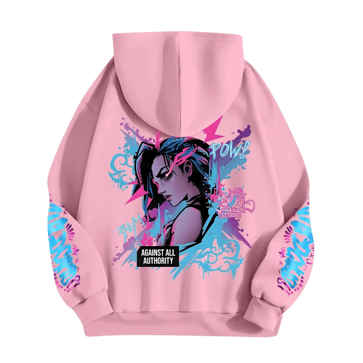 Y2k Arcane Jinx Cute Hooded Anime Print Harajuku Kawaii Sweatshirt Long-sleeved Cartoon Fleece Clothes Moletom Fashion Pullovers